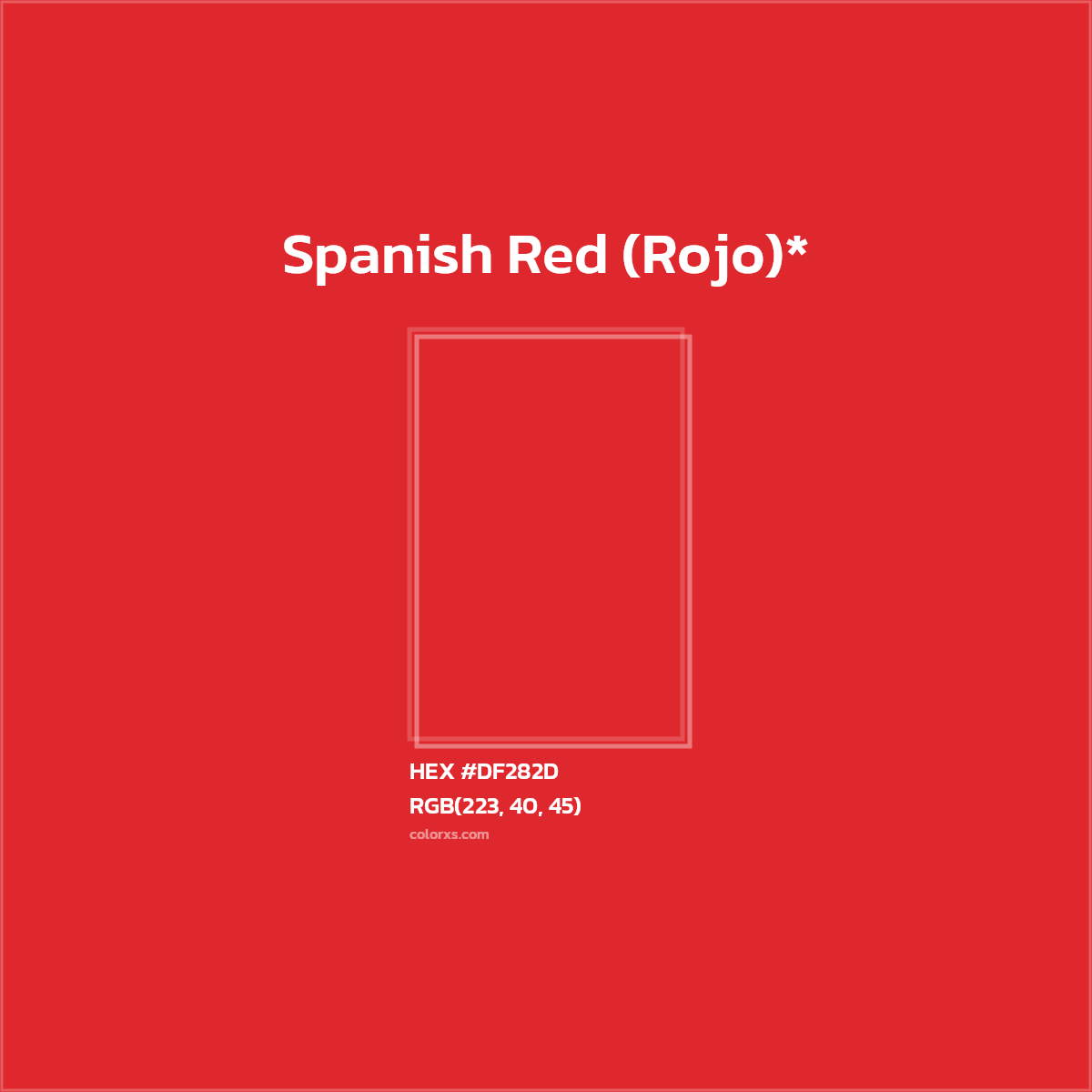 HEX #DF282D Color Name, Color Code, Palettes, Similar Paints, Images