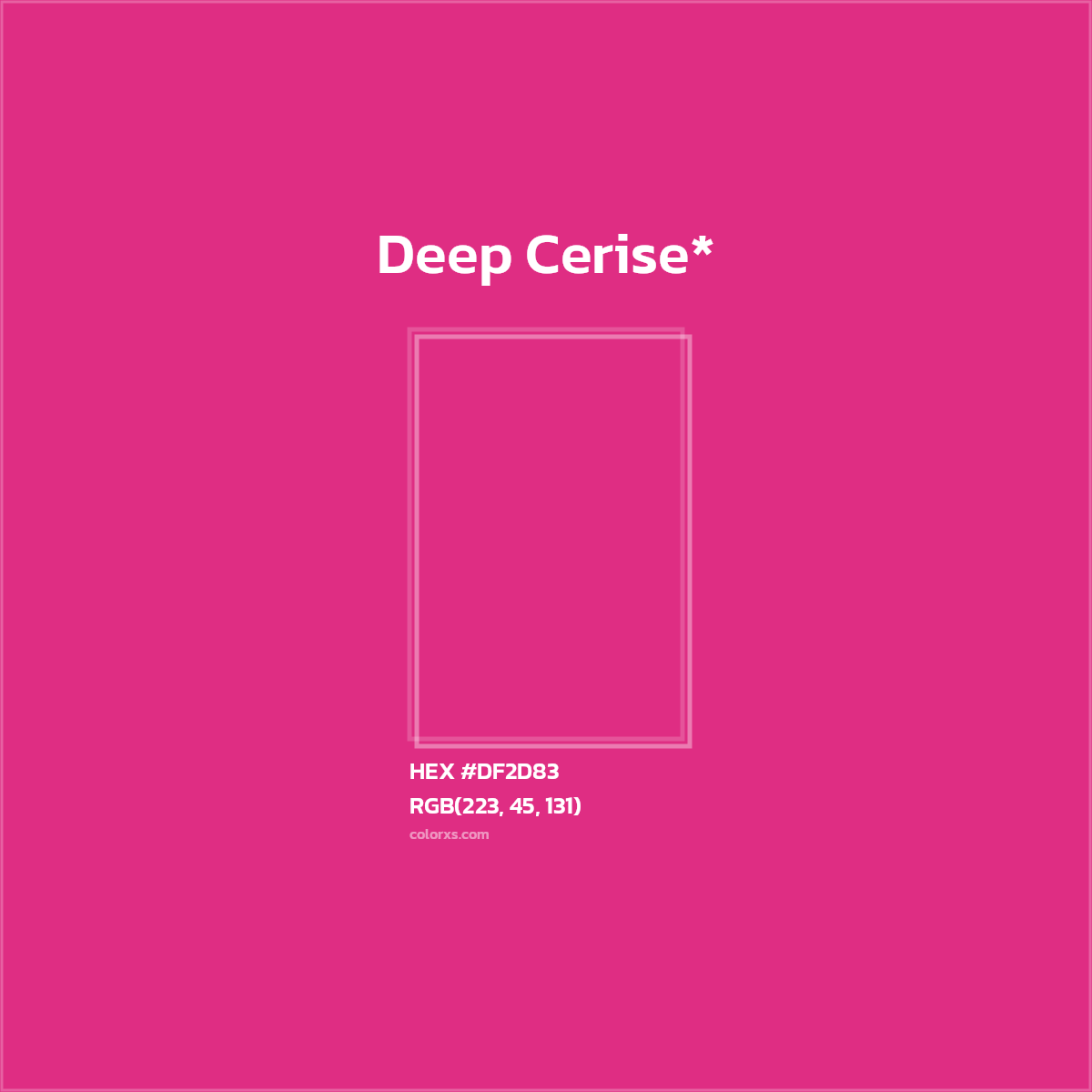 HEX #DF2D83 Color Name, Color Code, Palettes, Similar Paints, Images