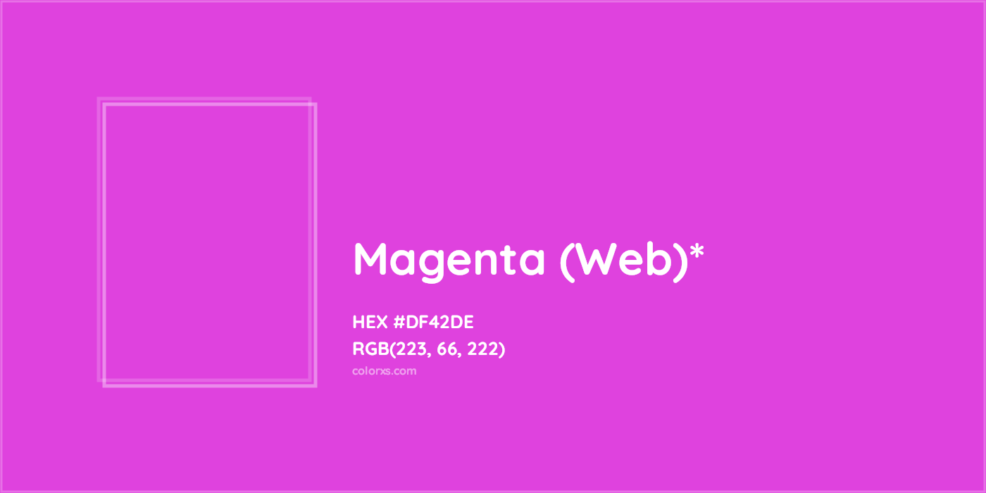 HEX #DF42DE Color Name, Color Code, Palettes, Similar Paints, Images