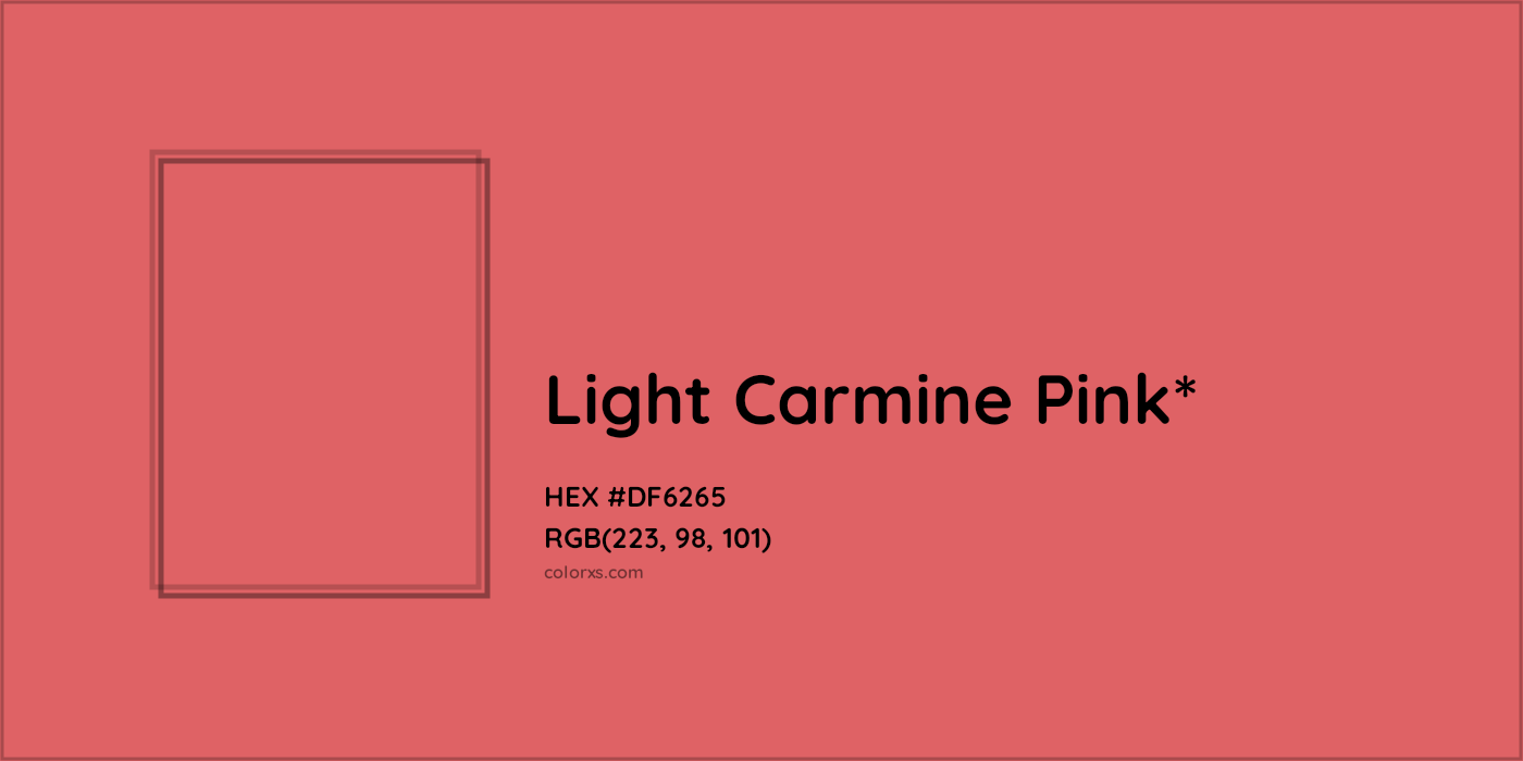 HEX #DF6265 Color Name, Color Code, Palettes, Similar Paints, Images