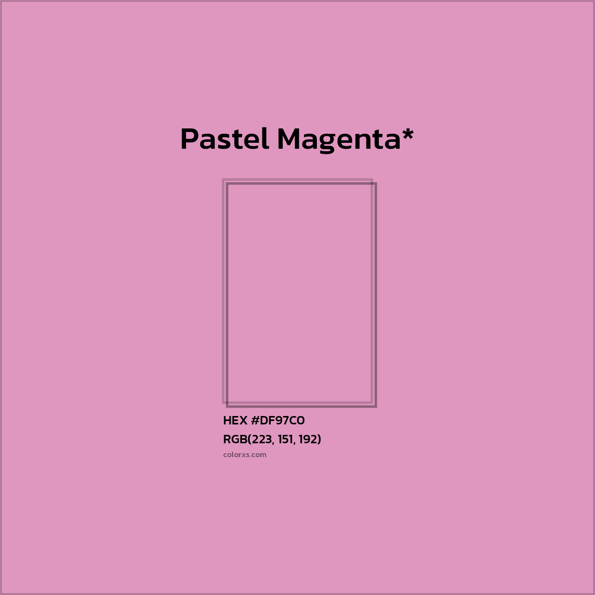 HEX #DF97C0 Color Name, Color Code, Palettes, Similar Paints, Images