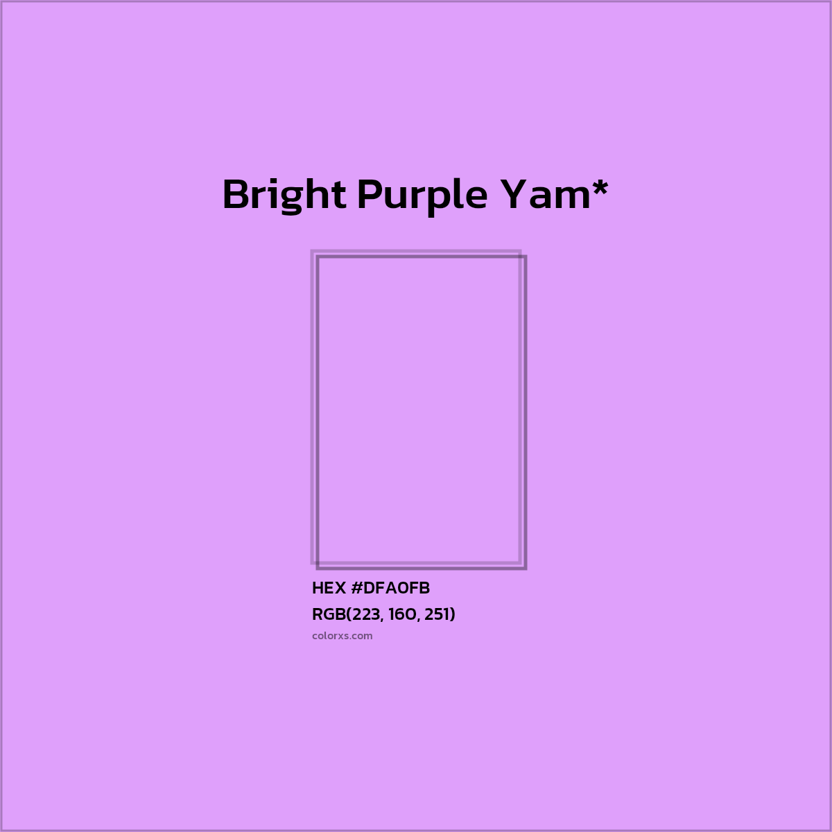 HEX #DFA0FB Color Name, Color Code, Palettes, Similar Paints, Images