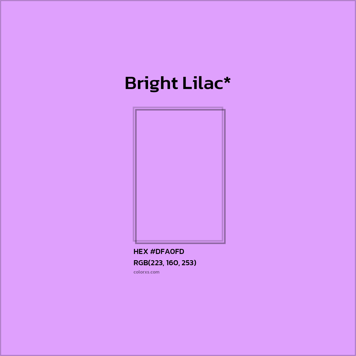 HEX #DFA0FD Color Name, Color Code, Palettes, Similar Paints, Images