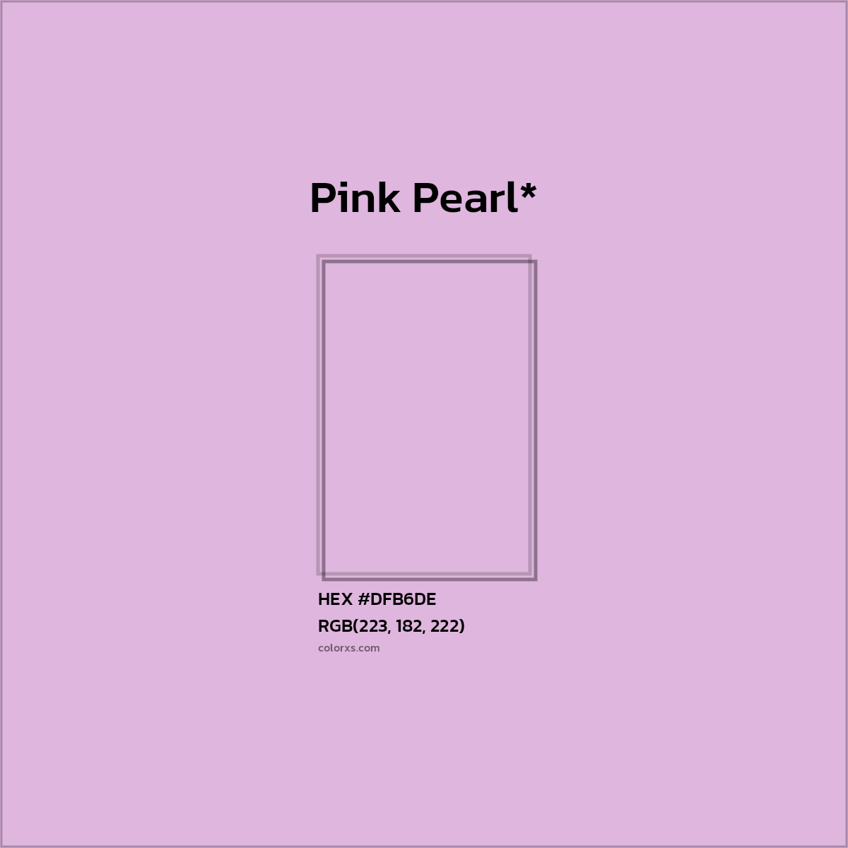 HEX #DFB6DE Color Name, Color Code, Palettes, Similar Paints, Images