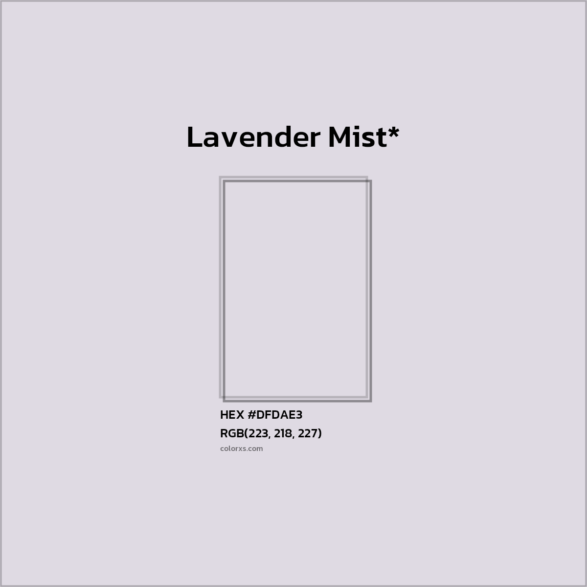 HEX #DFDAE3 Color Name, Color Code, Palettes, Similar Paints, Images