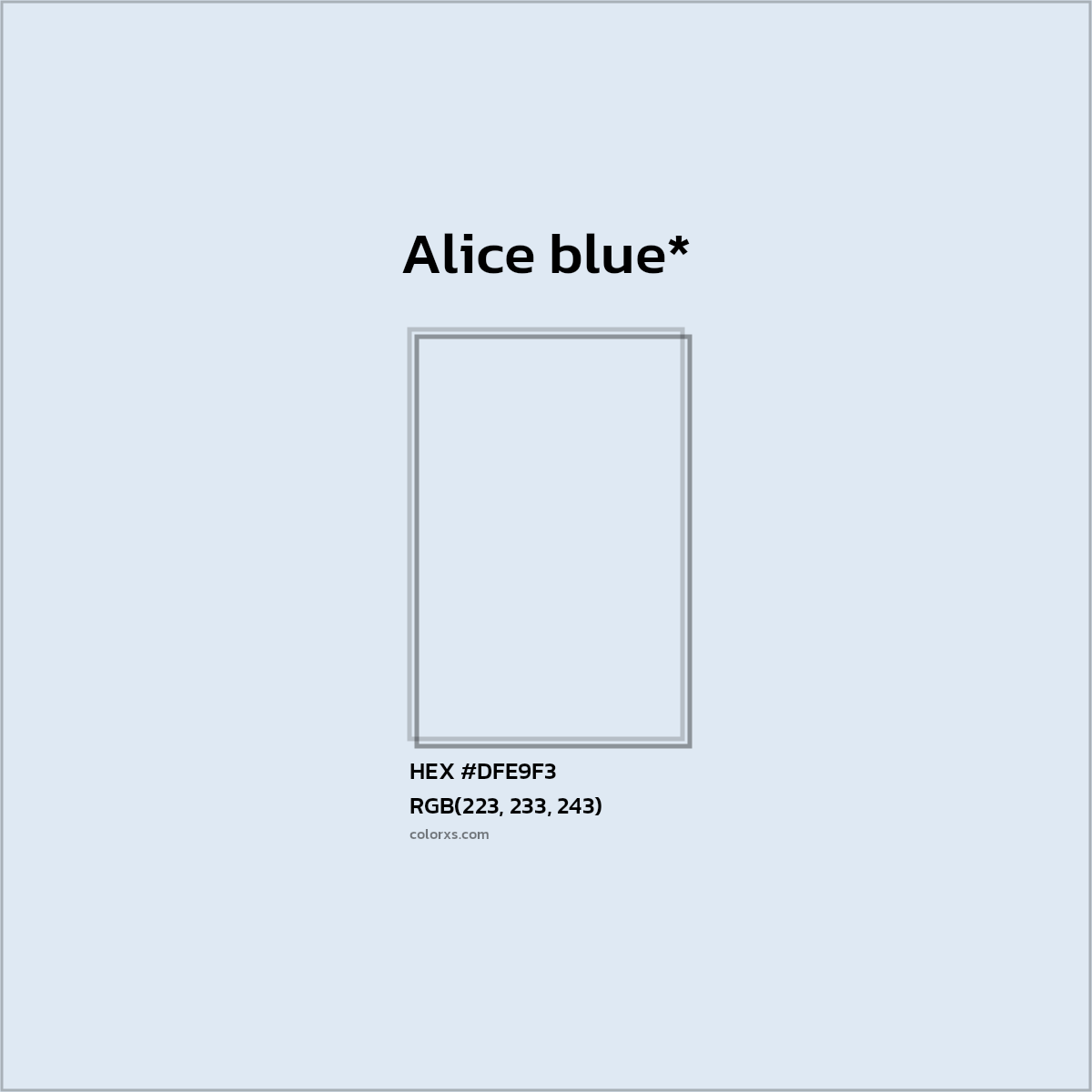 HEX #DFE9F3 Color Name, Color Code, Palettes, Similar Paints, Images