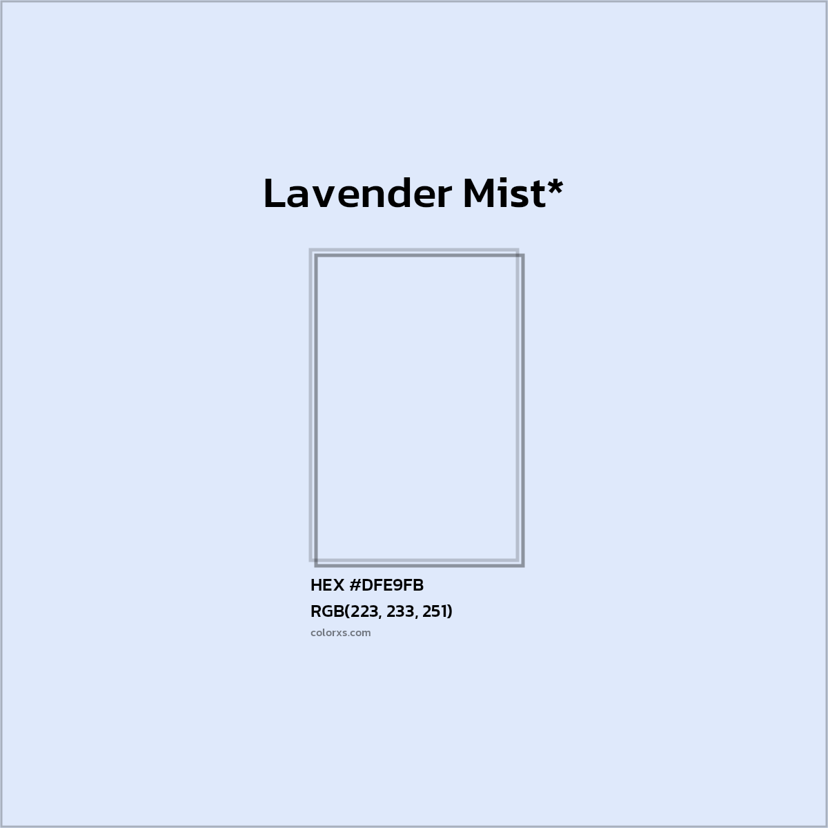 HEX #DFE9FB Color Name, Color Code, Palettes, Similar Paints, Images