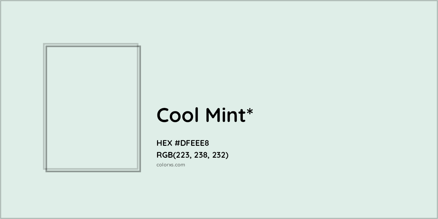 HEX #DFEEE8 Color Name, Color Code, Palettes, Similar Paints, Images