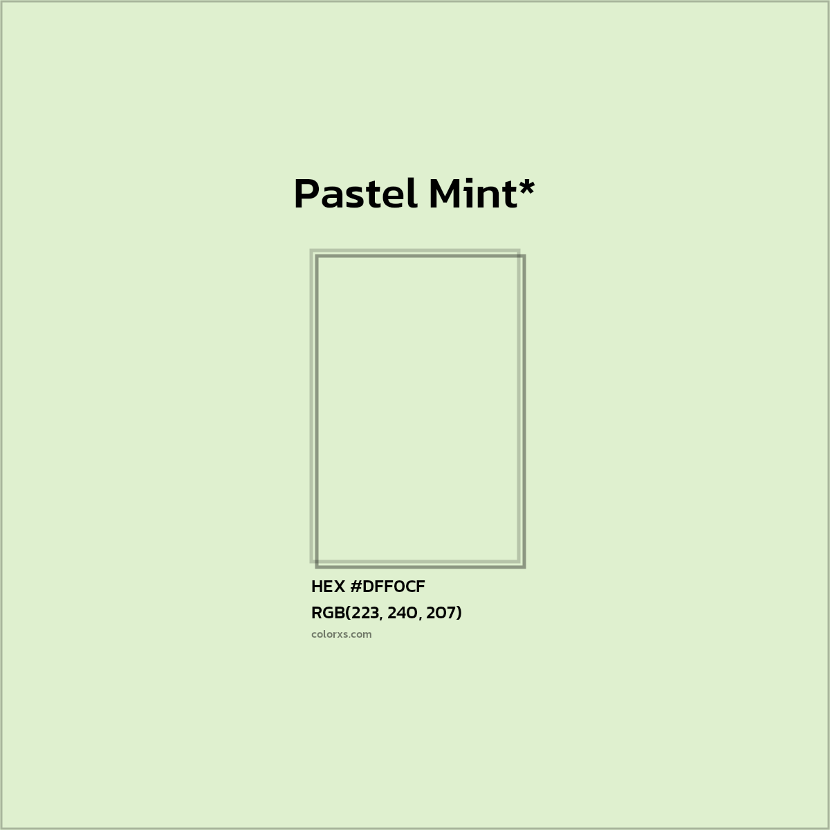HEX #DFF0CF Color Name, Color Code, Palettes, Similar Paints, Images