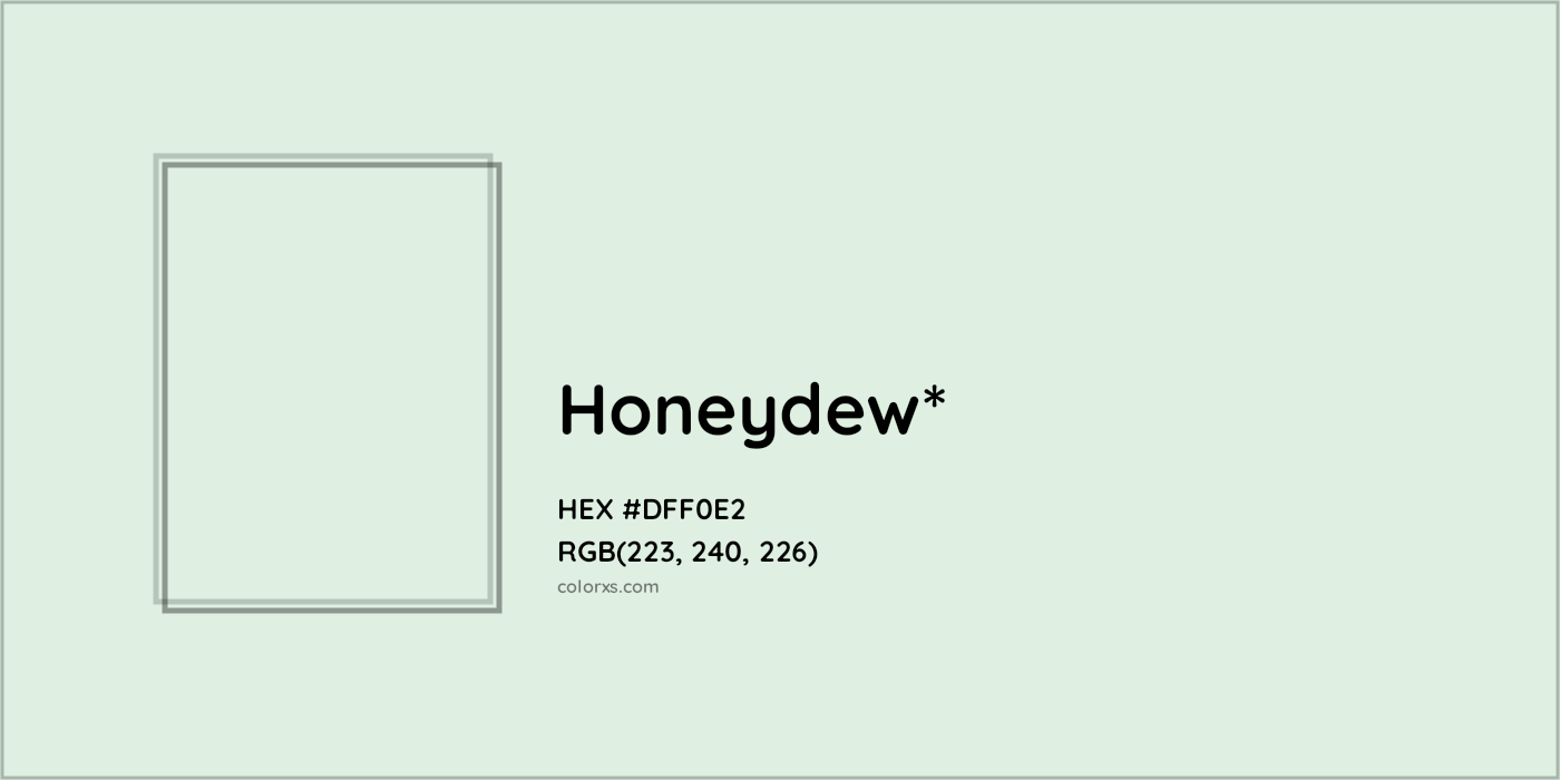 HEX #DFF0E2 Color Name, Color Code, Palettes, Similar Paints, Images
