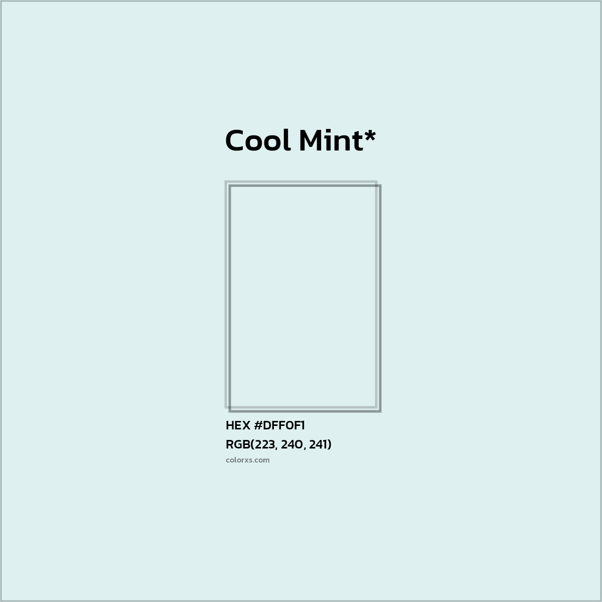 HEX #DFF0F1 Color Name, Color Code, Palettes, Similar Paints, Images