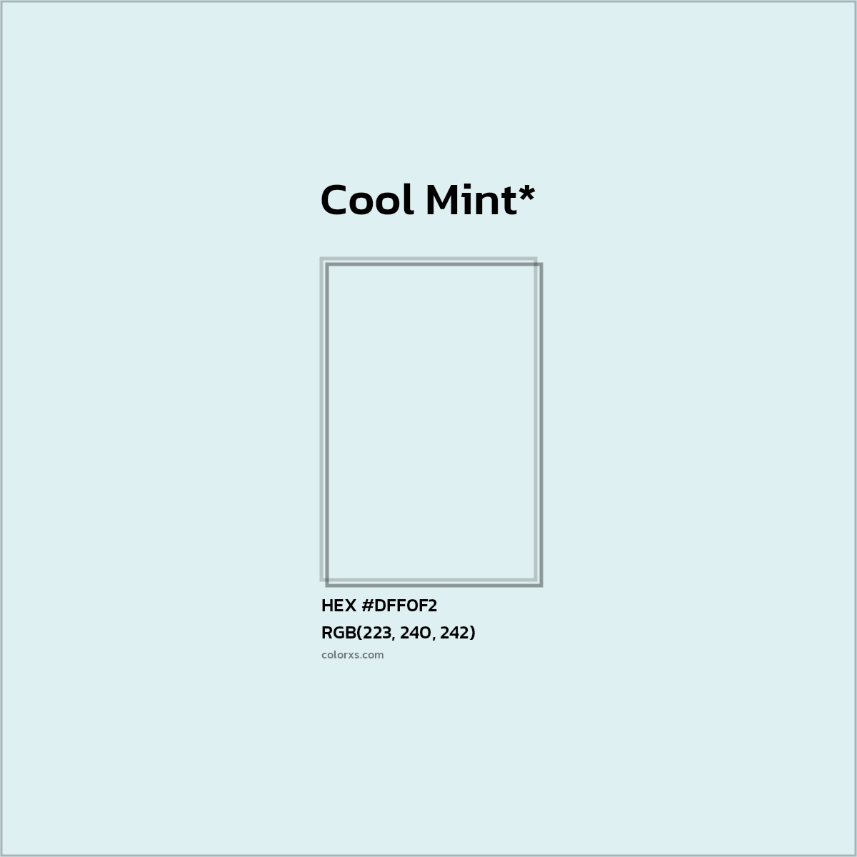 HEX #DFF0F2 Color Name, Color Code, Palettes, Similar Paints, Images