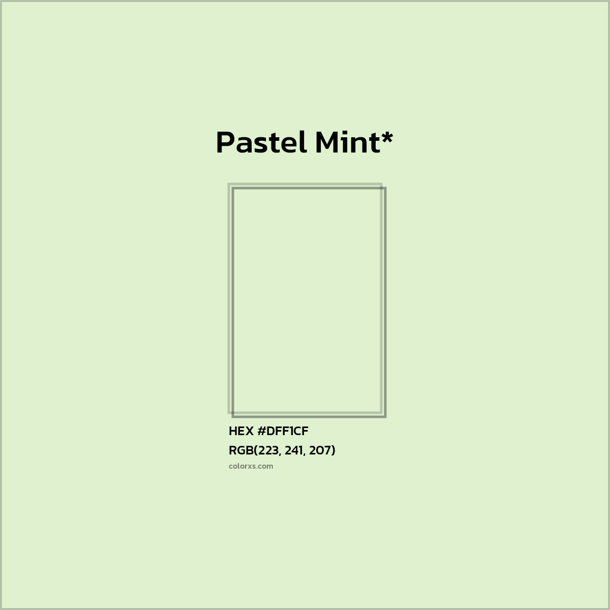 HEX #DFF1CF Color Name, Color Code, Palettes, Similar Paints, Images