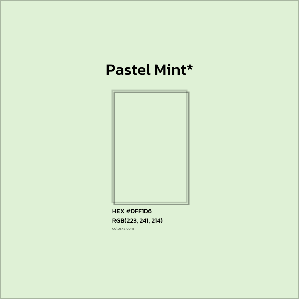 HEX #DFF1D6 Color Name, Color Code, Palettes, Similar Paints, Images