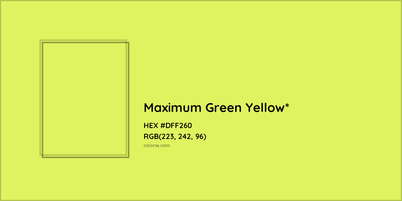 HEX #DFF260 Color Name, Color Code, Palettes, Similar Paints, Images