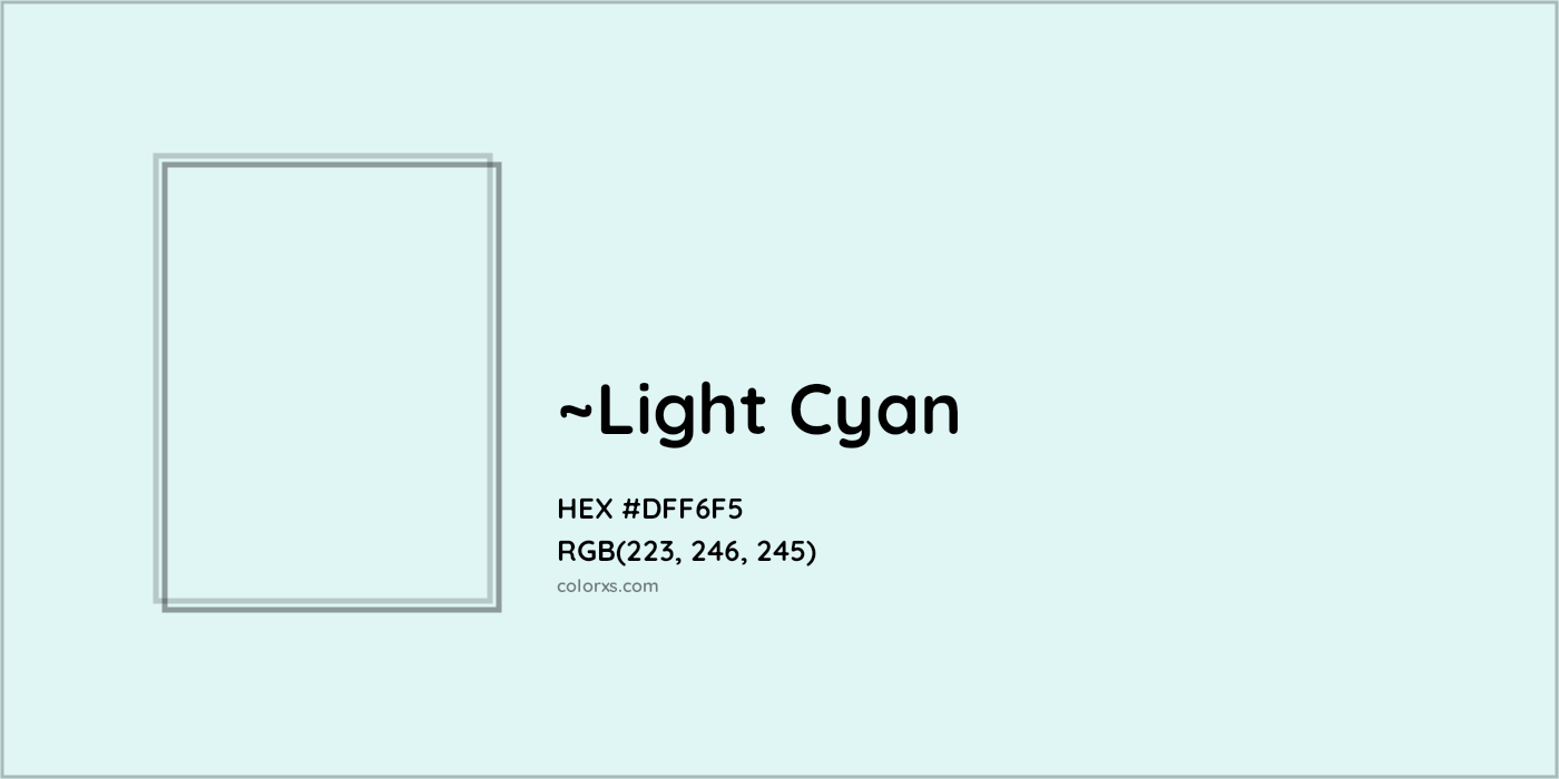 HEX #DFF6F5 Color Name, Color Code, Palettes, Similar Paints, Images