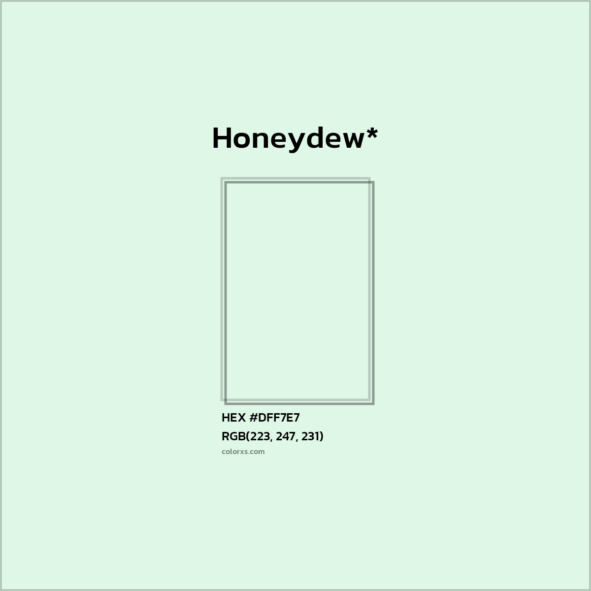 HEX #DFF7E7 Color Name, Color Code, Palettes, Similar Paints, Images