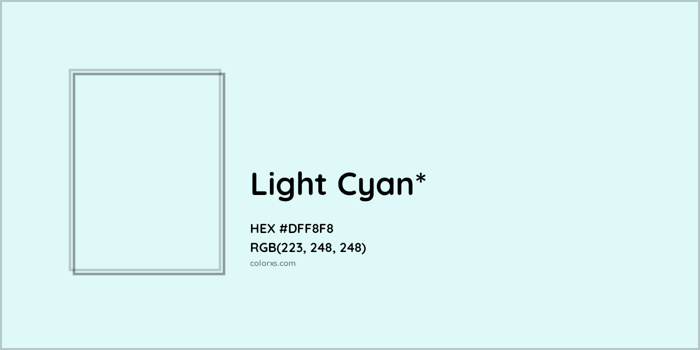 HEX #DFF8F8 Color Name, Color Code, Palettes, Similar Paints, Images