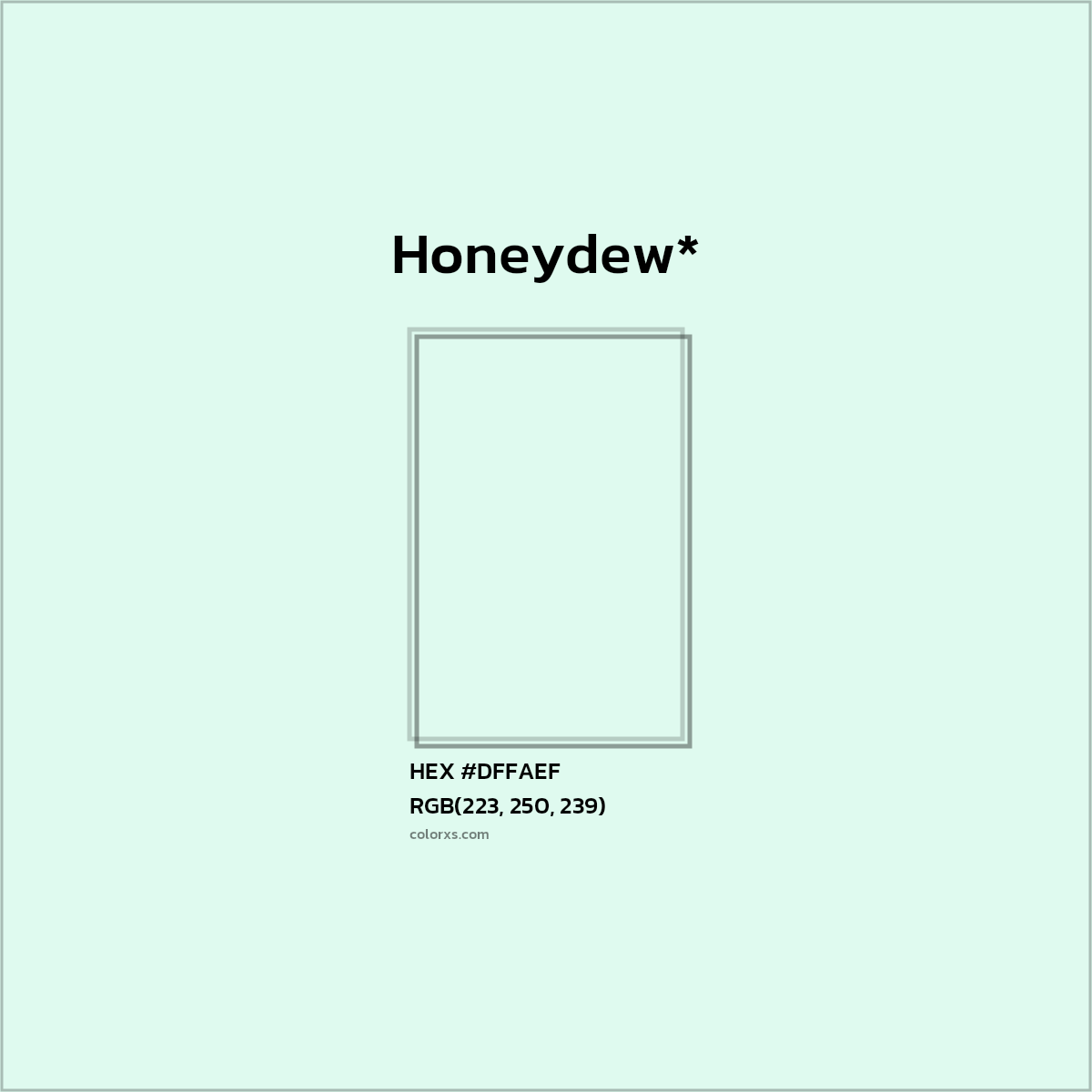 HEX #DFFAEF Color Name, Color Code, Palettes, Similar Paints, Images