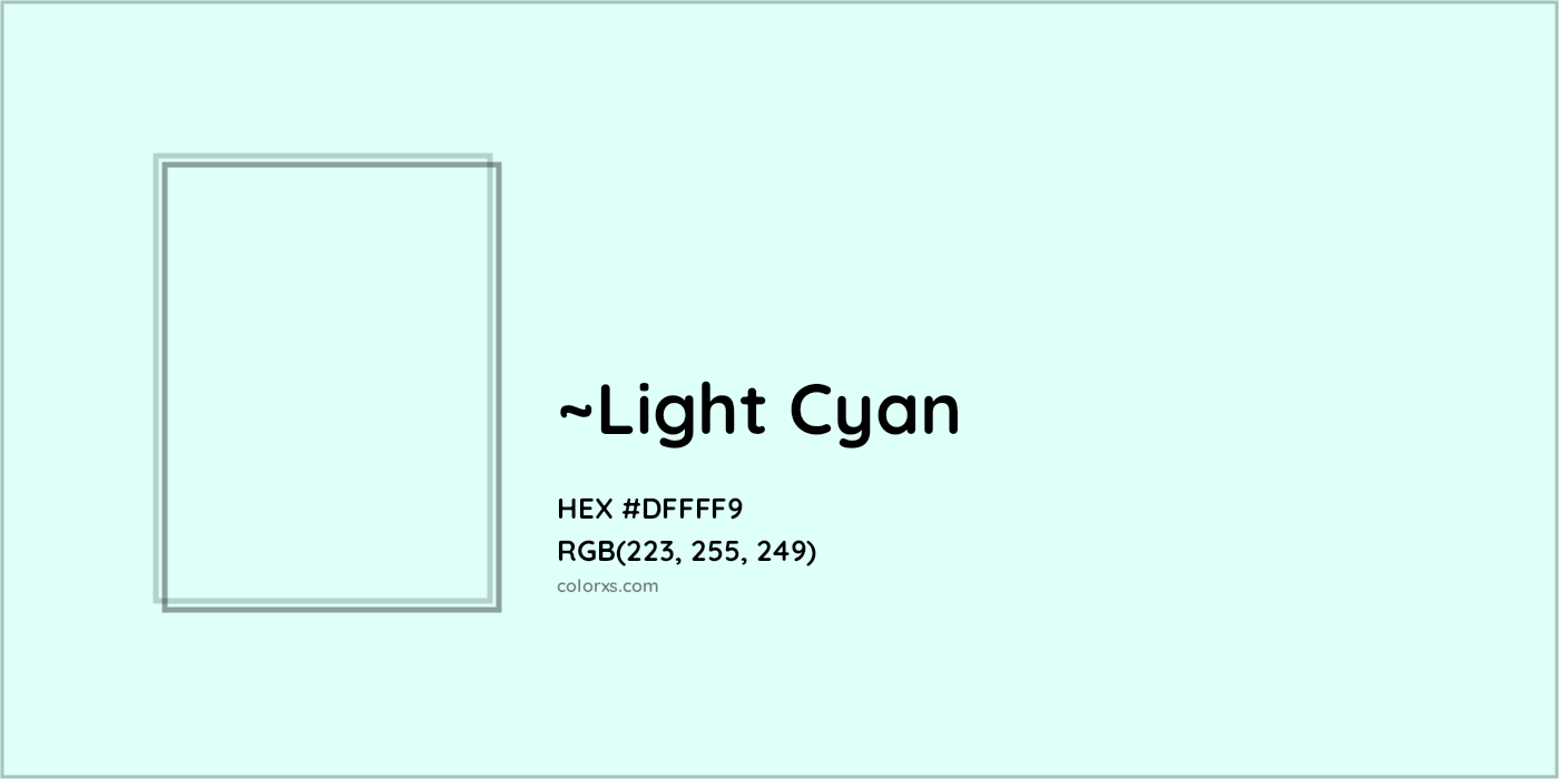 HEX #DFFFF9 Color Name, Color Code, Palettes, Similar Paints, Images