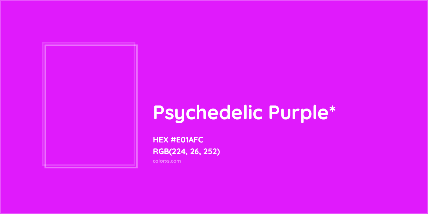 HEX #E01AFC Color Name, Color Code, Palettes, Similar Paints, Images