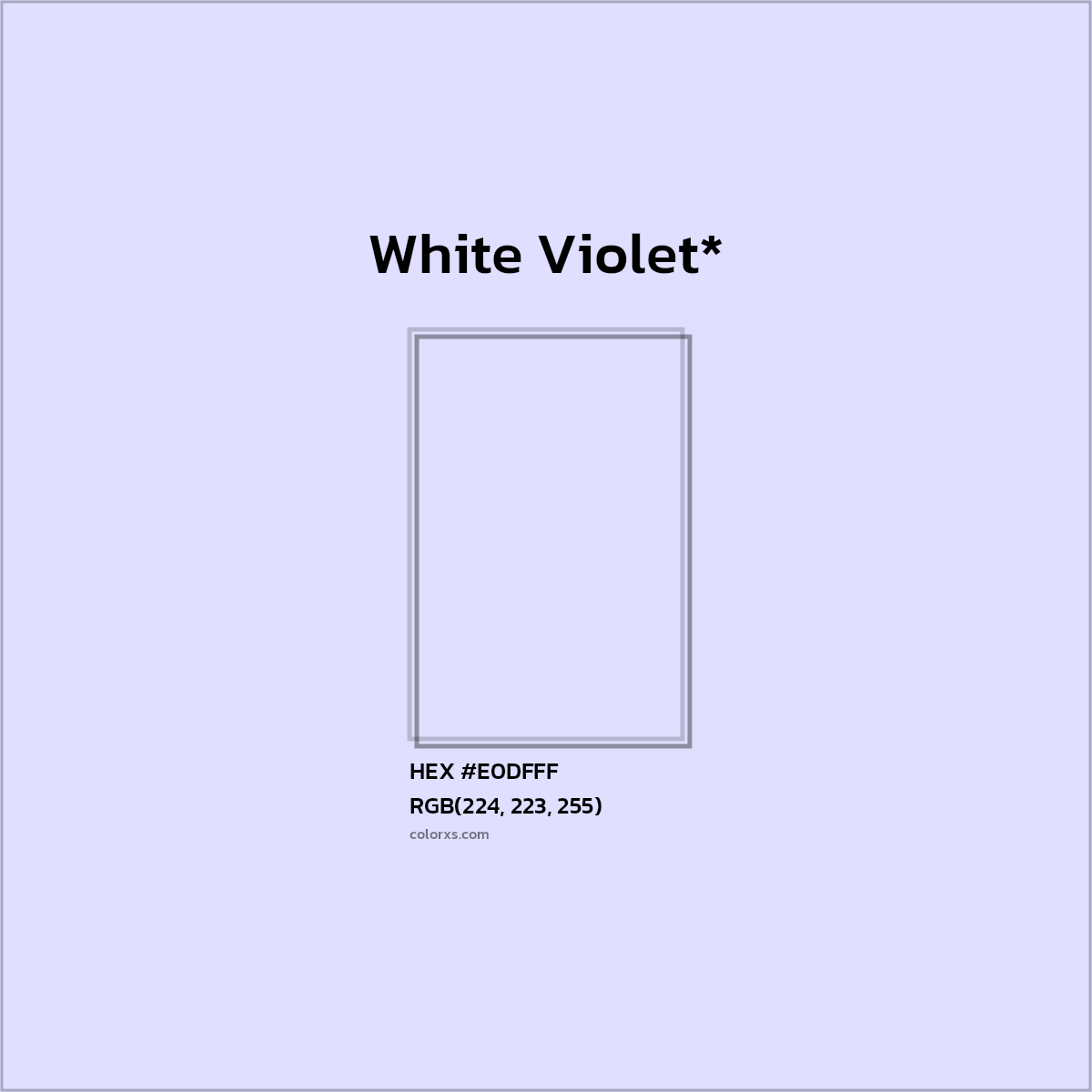 HEX #E0DFFF Color Name, Color Code, Palettes, Similar Paints, Images