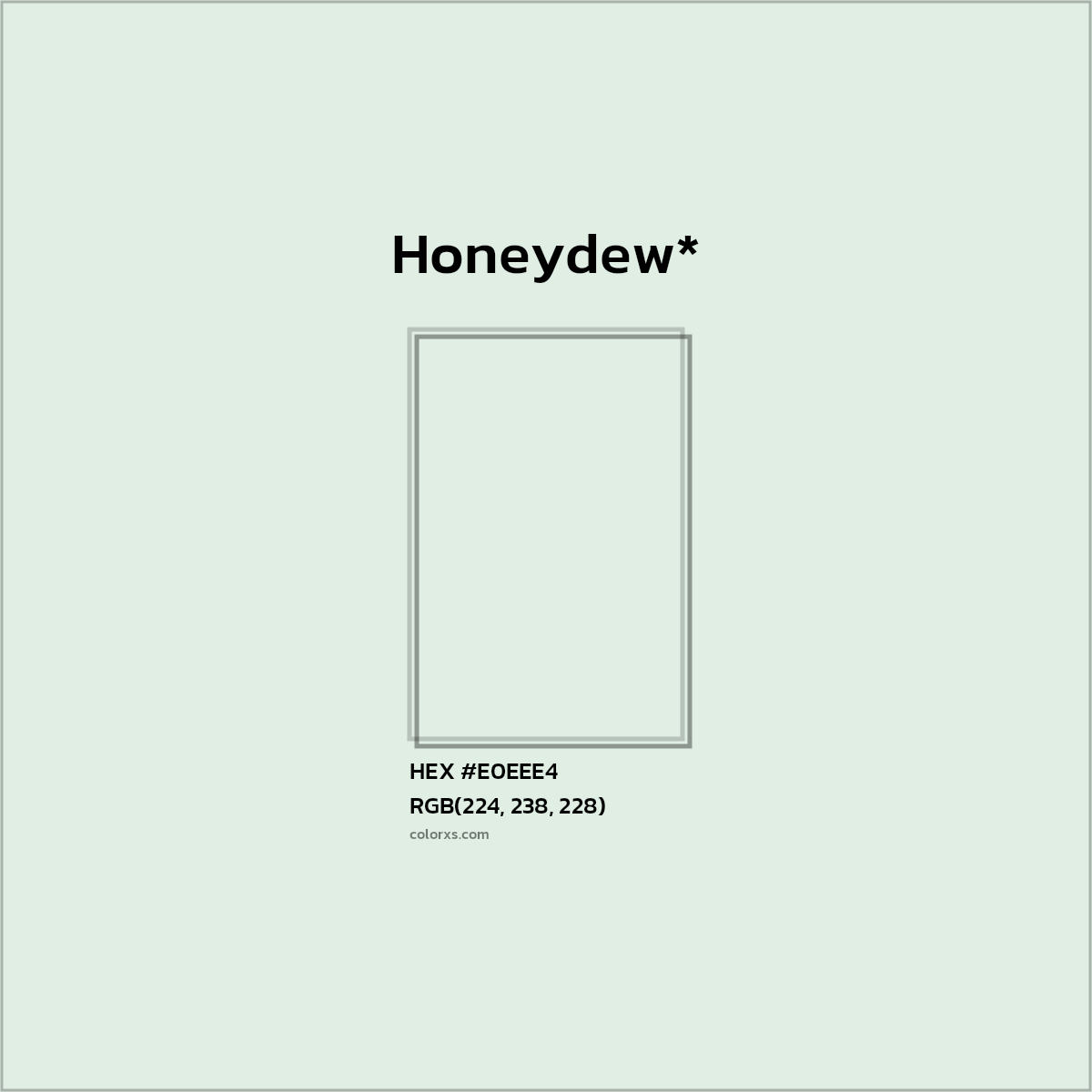 HEX #E0EEE4 Color Name, Color Code, Palettes, Similar Paints, Images
