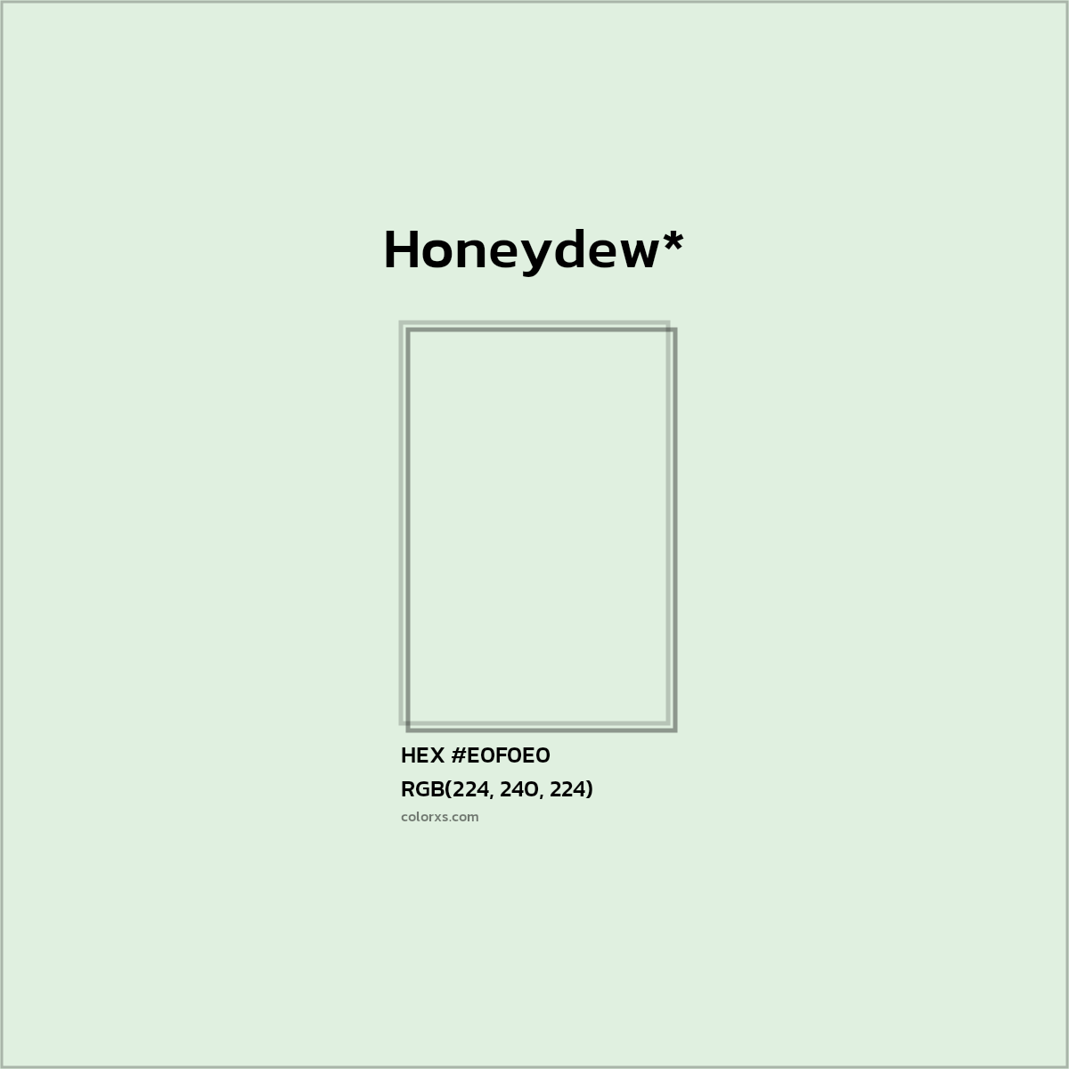 HEX #E0F0E0 Color Name, Color Code, Palettes, Similar Paints, Images