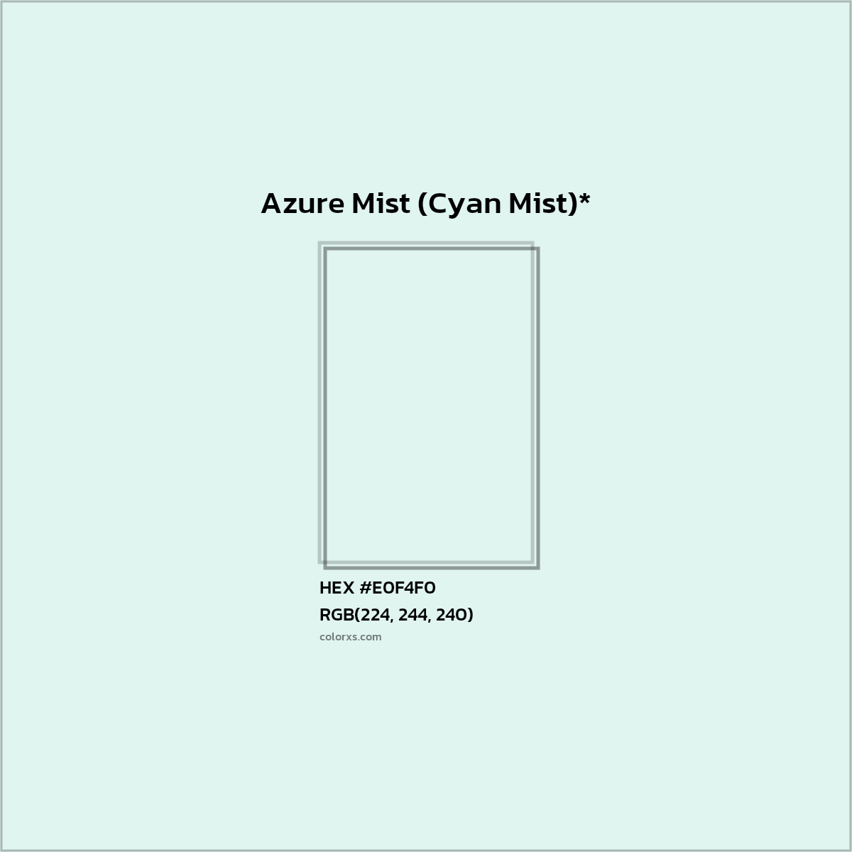 HEX #E0F4F0 Color Name, Color Code, Palettes, Similar Paints, Images