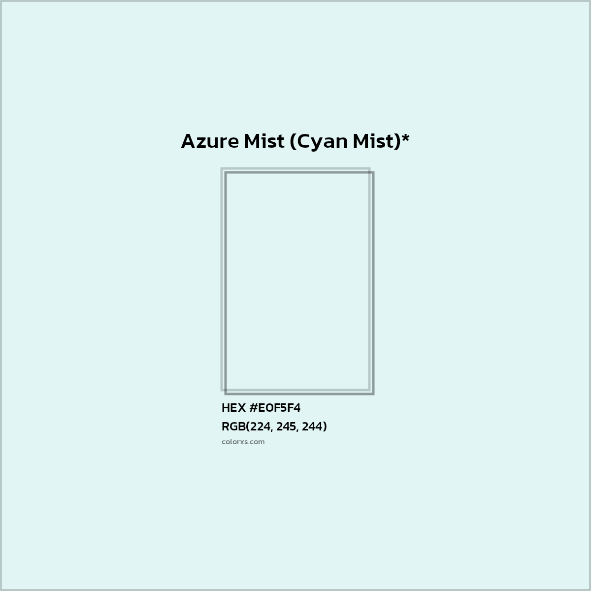 HEX #E0F5F4 Color Name, Color Code, Palettes, Similar Paints, Images