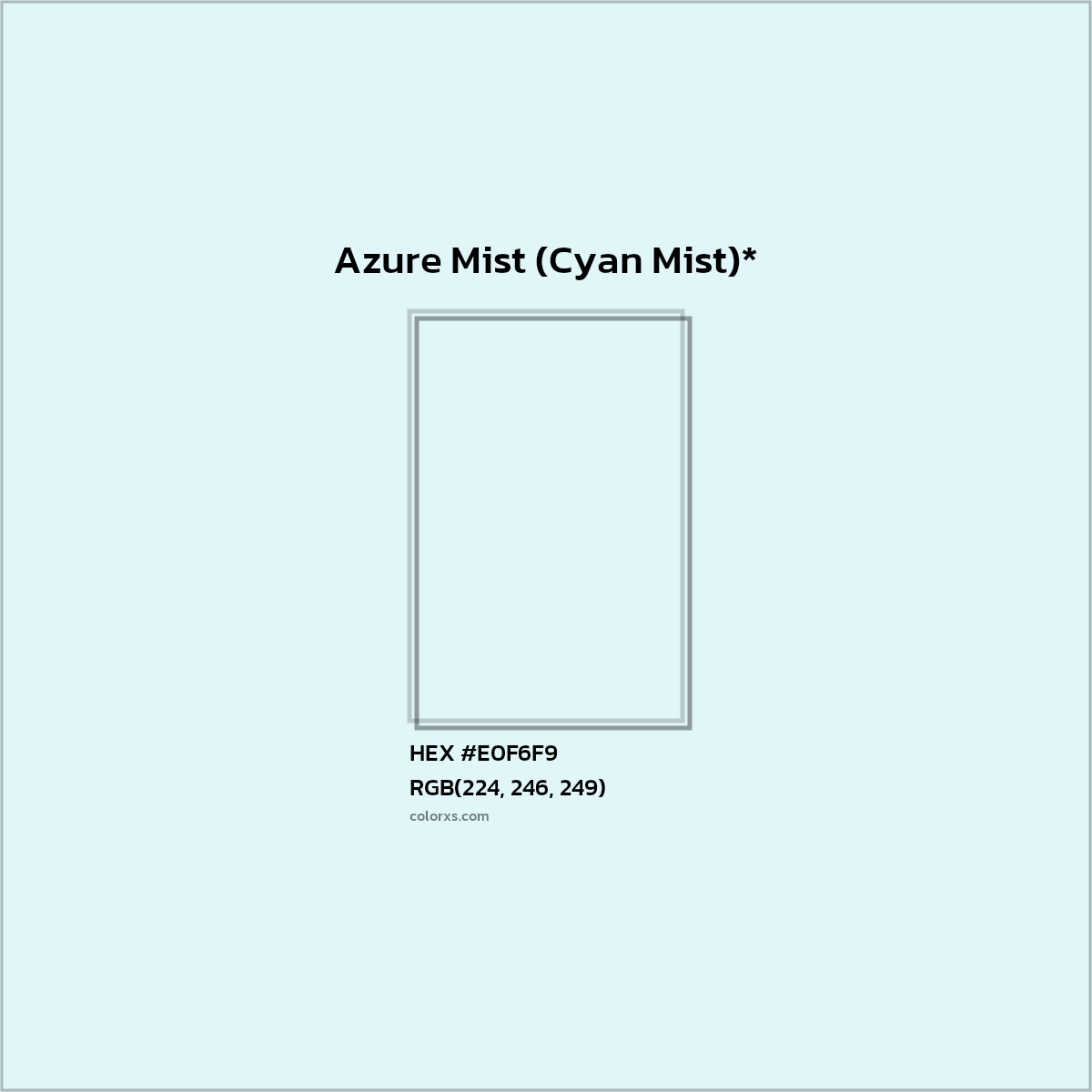 HEX #E0F6F9 Color Name, Color Code, Palettes, Similar Paints, Images