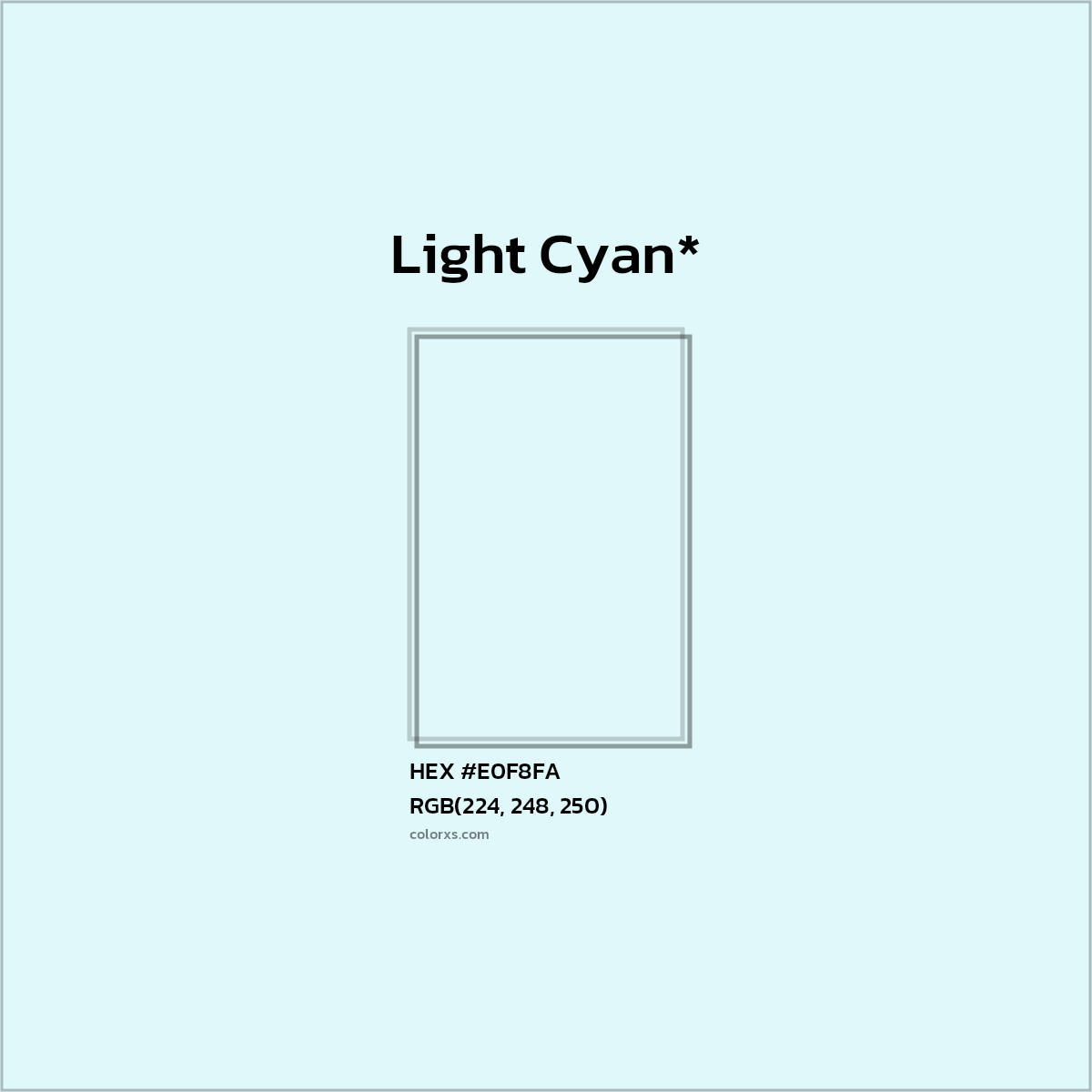 HEX #E0F8FA Color Name, Color Code, Palettes, Similar Paints, Images