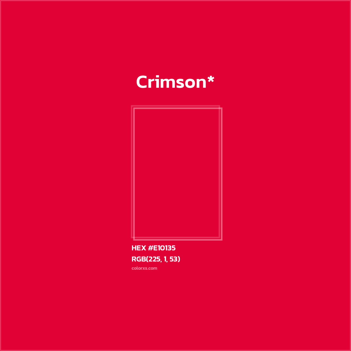 HEX #E10135 Color Name, Color Code, Palettes, Similar Paints, Images