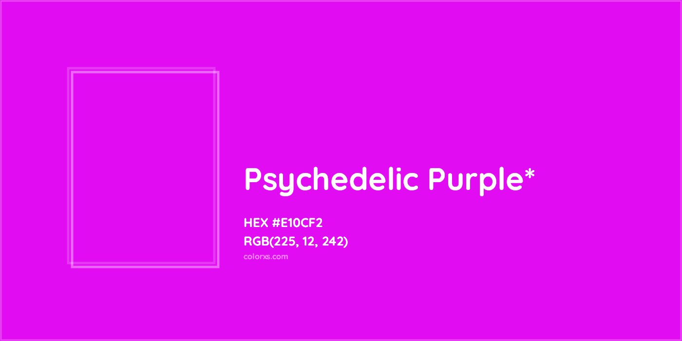 HEX #E10CF2 Color Name, Color Code, Palettes, Similar Paints, Images