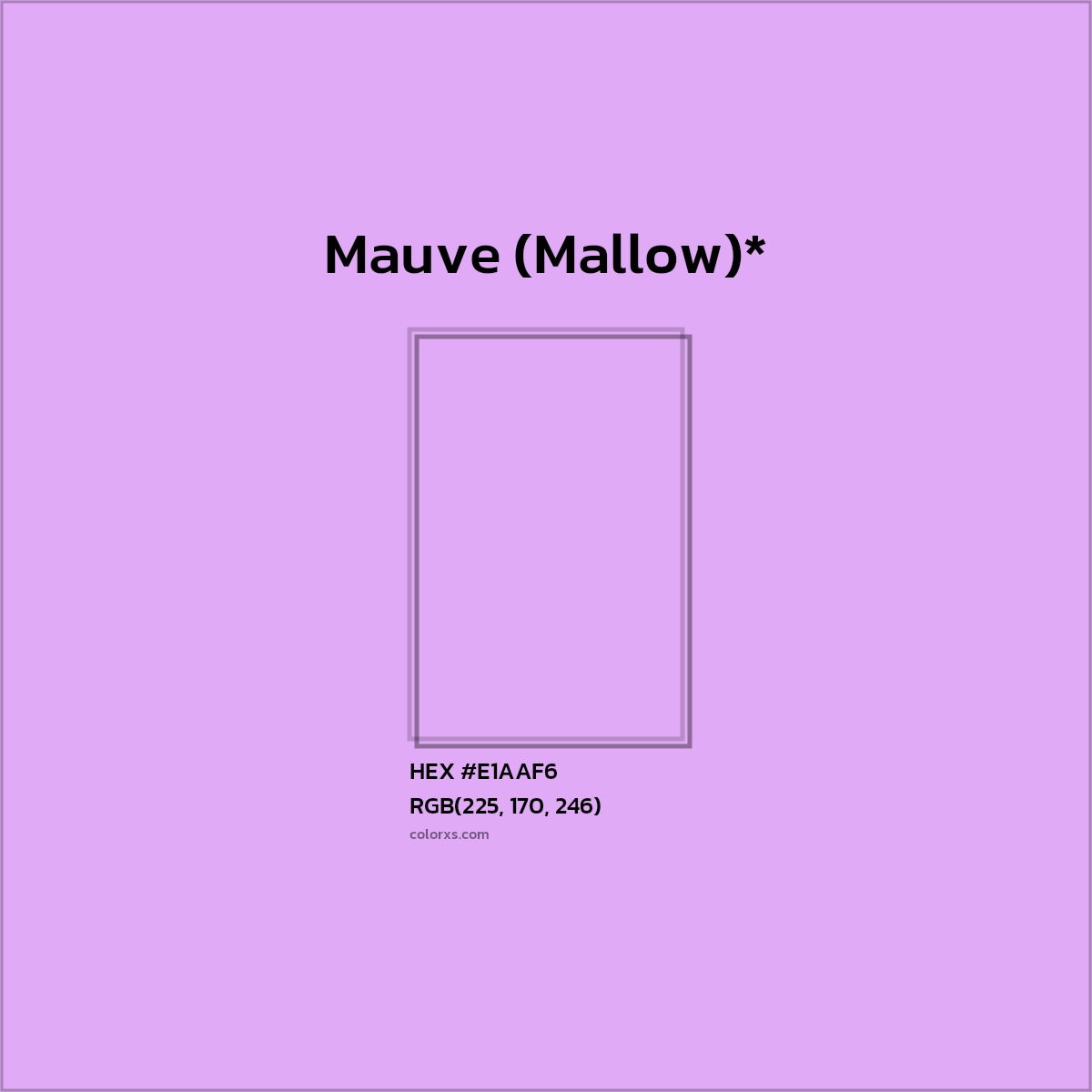 HEX #E1AAF6 Color Name, Color Code, Palettes, Similar Paints, Images