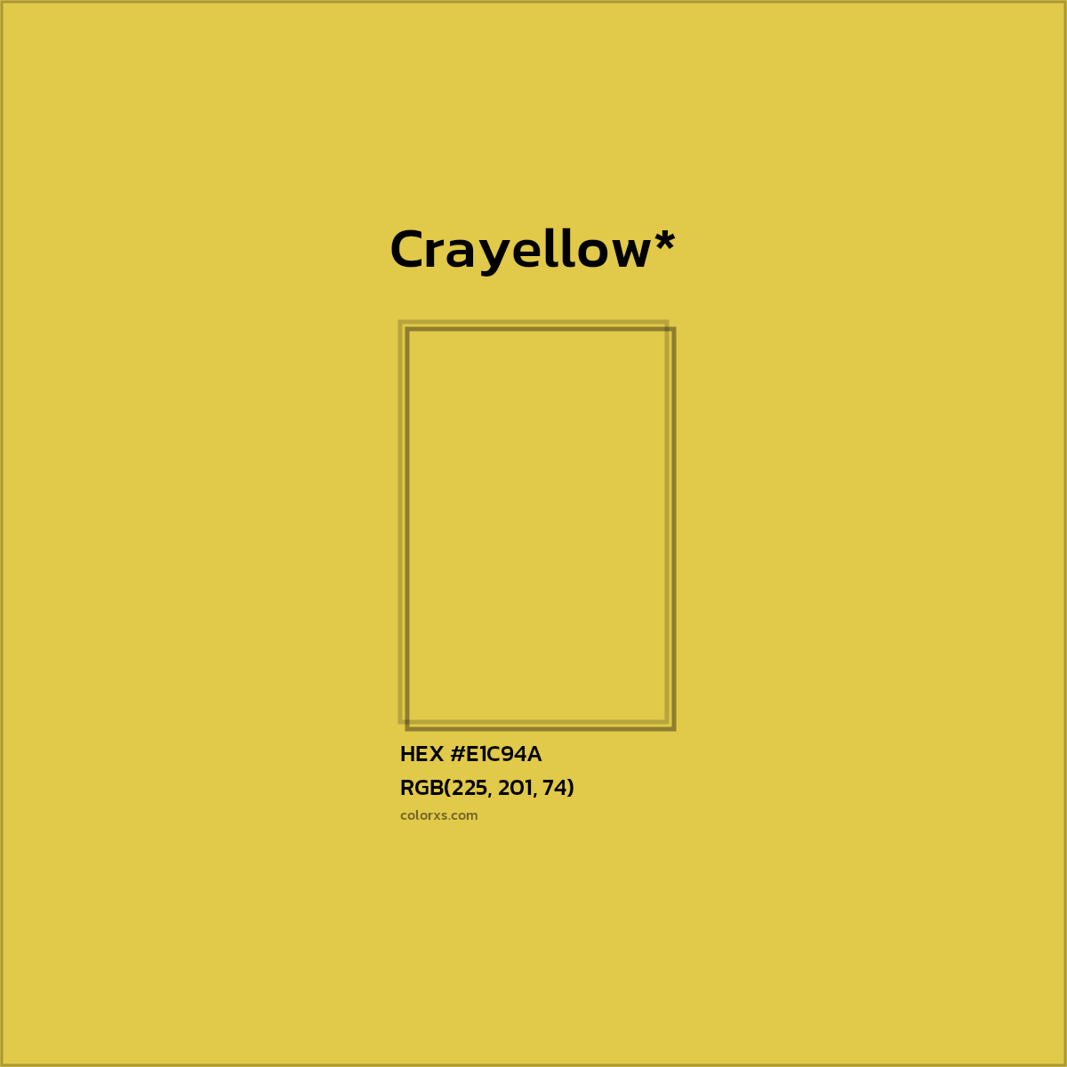 HEX #E1C94A Color Name, Color Code, Palettes, Similar Paints, Images