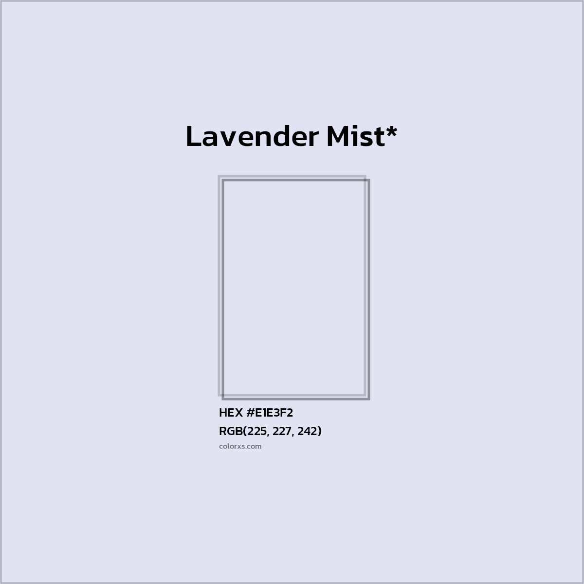 HEX #E1E3F2 Color Name, Color Code, Palettes, Similar Paints, Images