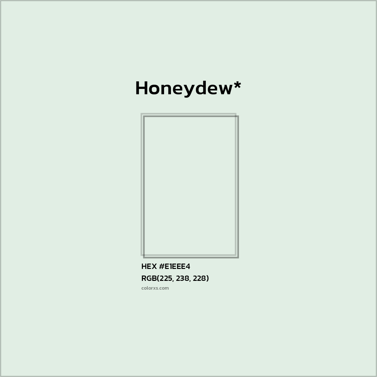 HEX #E1EEE4 Color Name, Color Code, Palettes, Similar Paints, Images