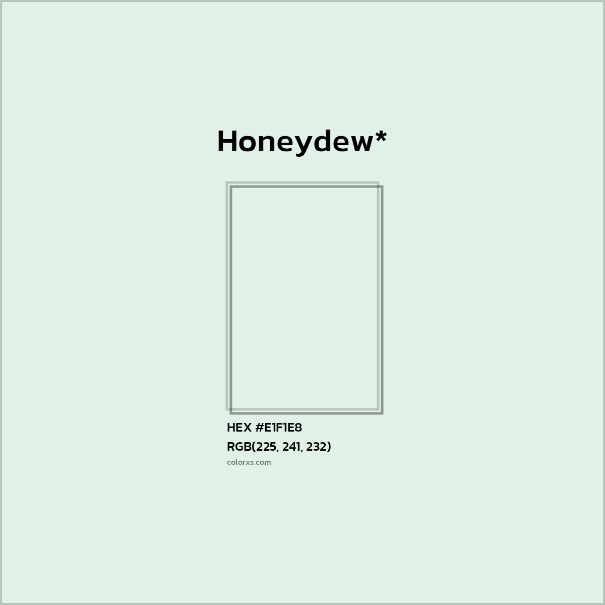 HEX #E1F1E8 Color Name, Color Code, Palettes, Similar Paints, Images