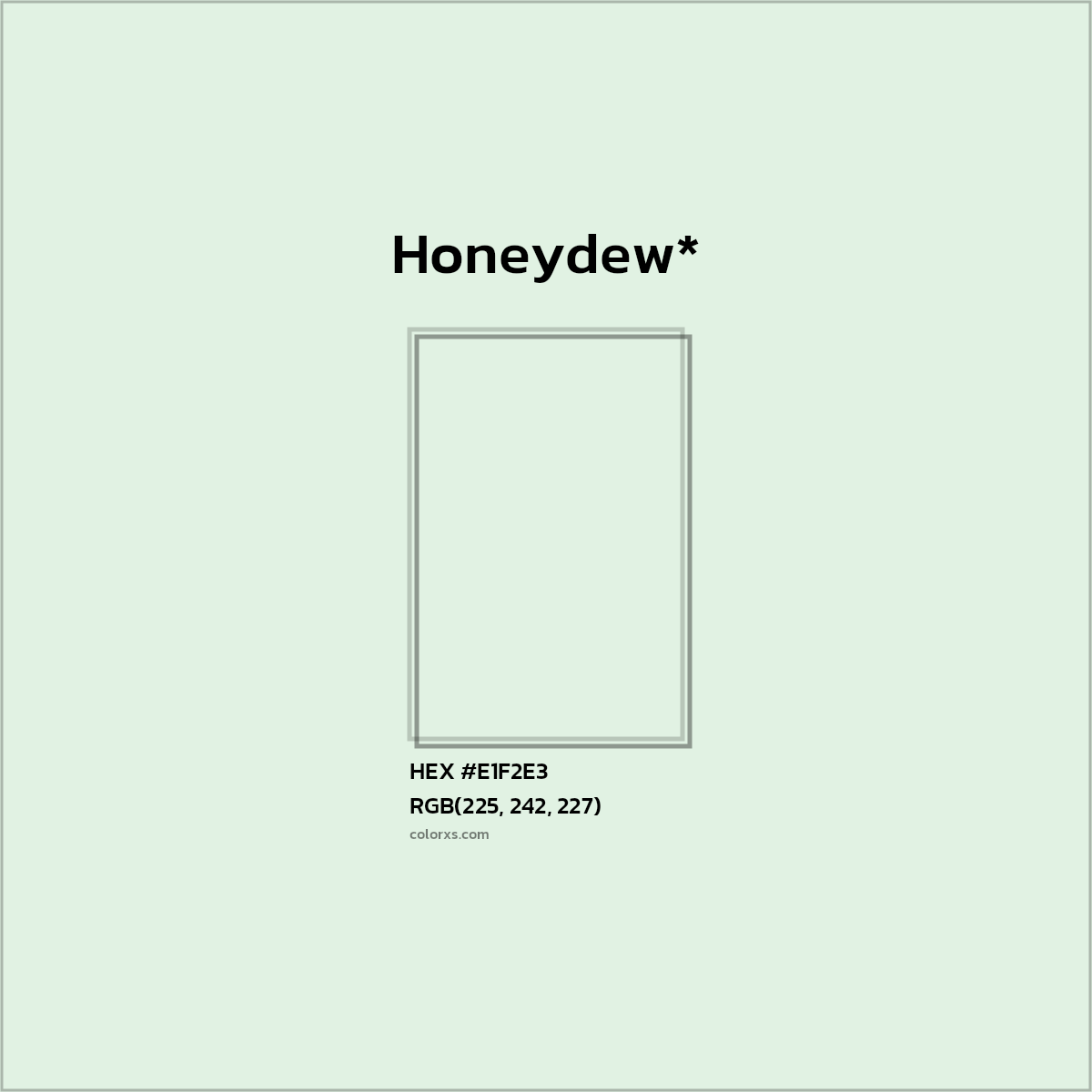 HEX #E1F2E3 Color Name, Color Code, Palettes, Similar Paints, Images