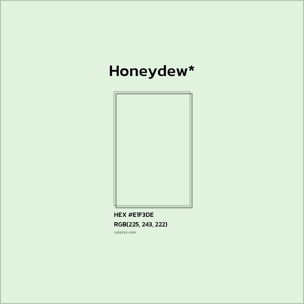 HEX #E1F3DE Color Name, Color Code, Palettes, Similar Paints, Images