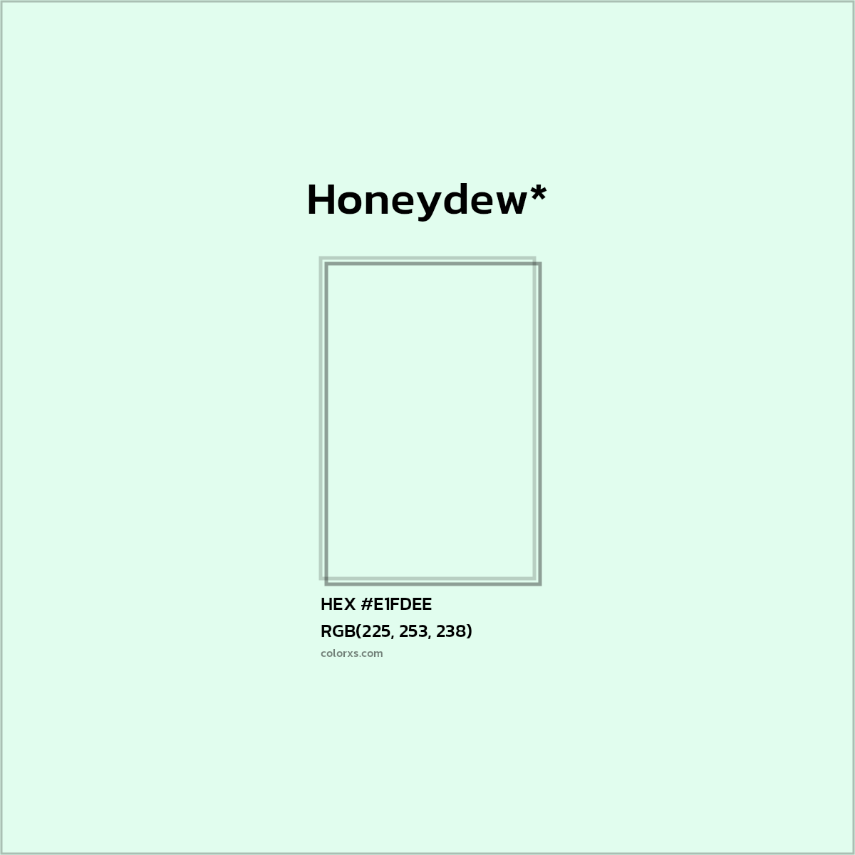 HEX #E1FDEE Color Name, Color Code, Palettes, Similar Paints, Images