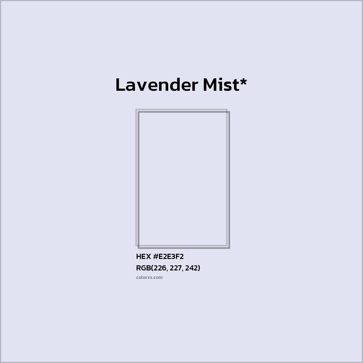 HEX #E2E3F2 Color Name, Color Code, Palettes, Similar Paints, Images