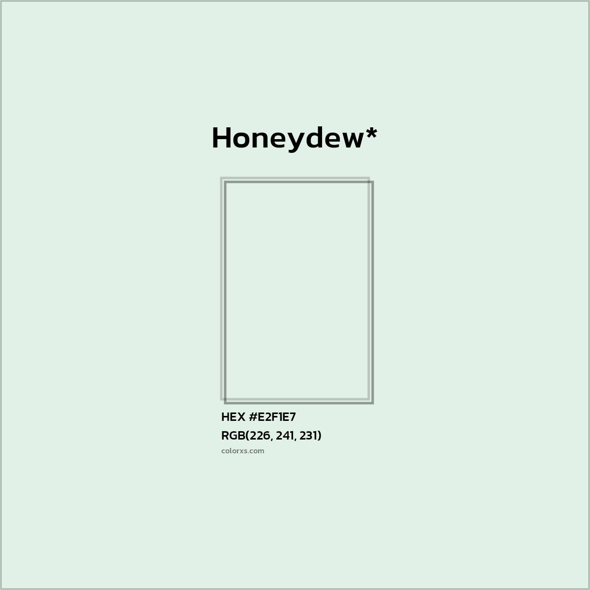 HEX #E2F1E7 Color Name, Color Code, Palettes, Similar Paints, Images