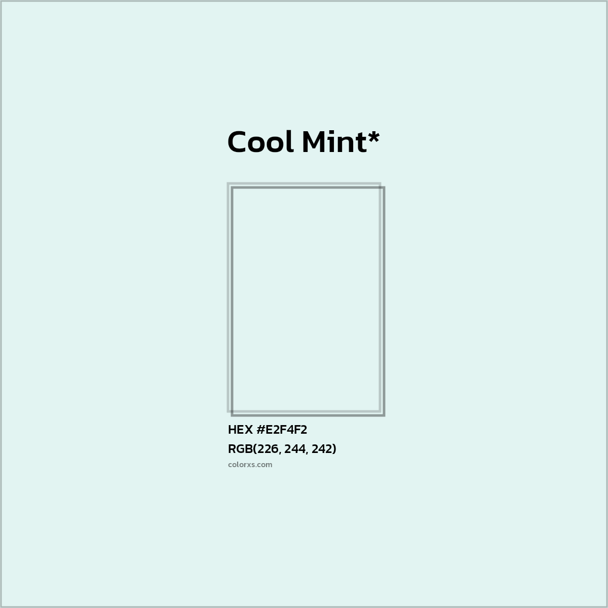 HEX #E2F4F2 Color Name, Color Code, Palettes, Similar Paints, Images