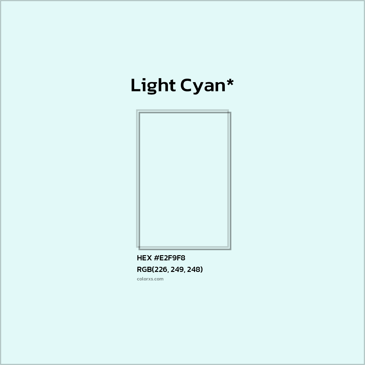 HEX #E2F9F8 Color Name, Color Code, Palettes, Similar Paints, Images