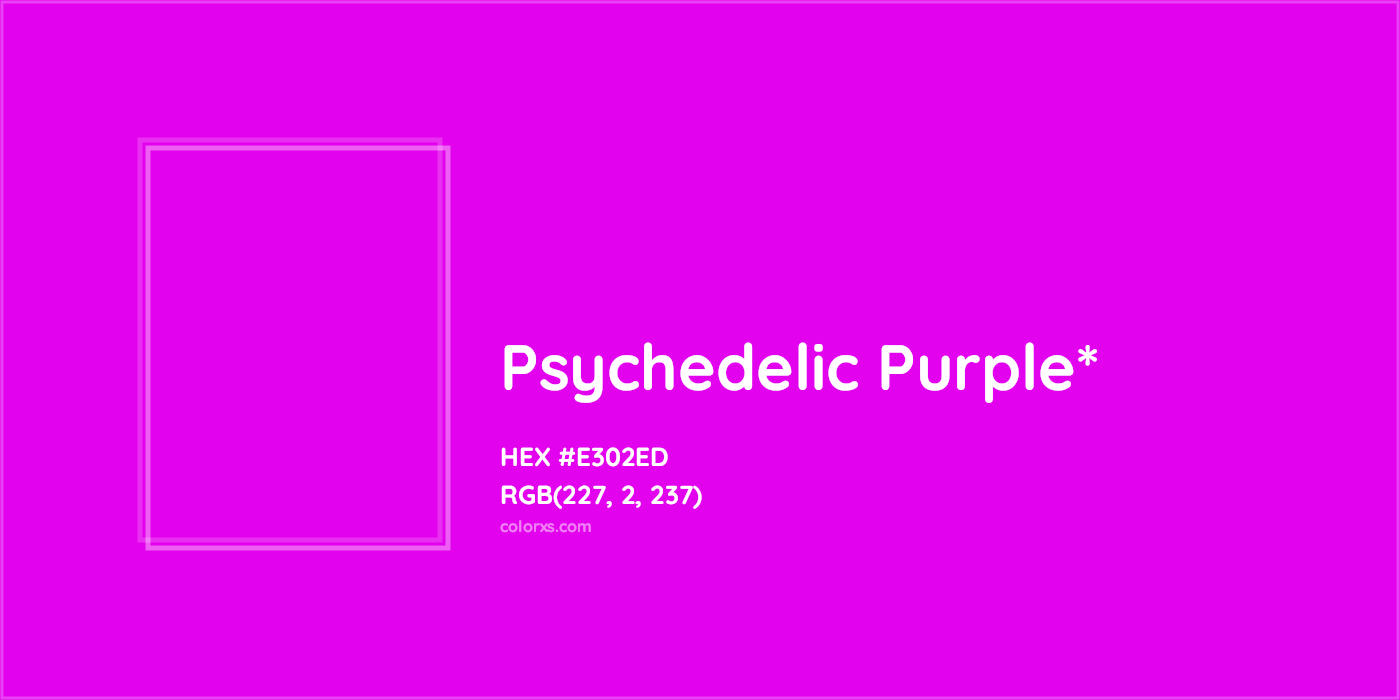 HEX #E302ED Color Name, Color Code, Palettes, Similar Paints, Images