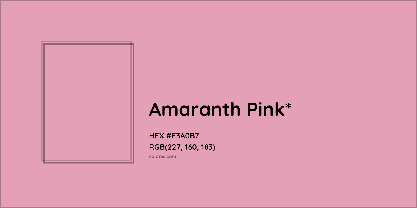 HEX #E3A0B7 Color Name, Color Code, Palettes, Similar Paints, Images