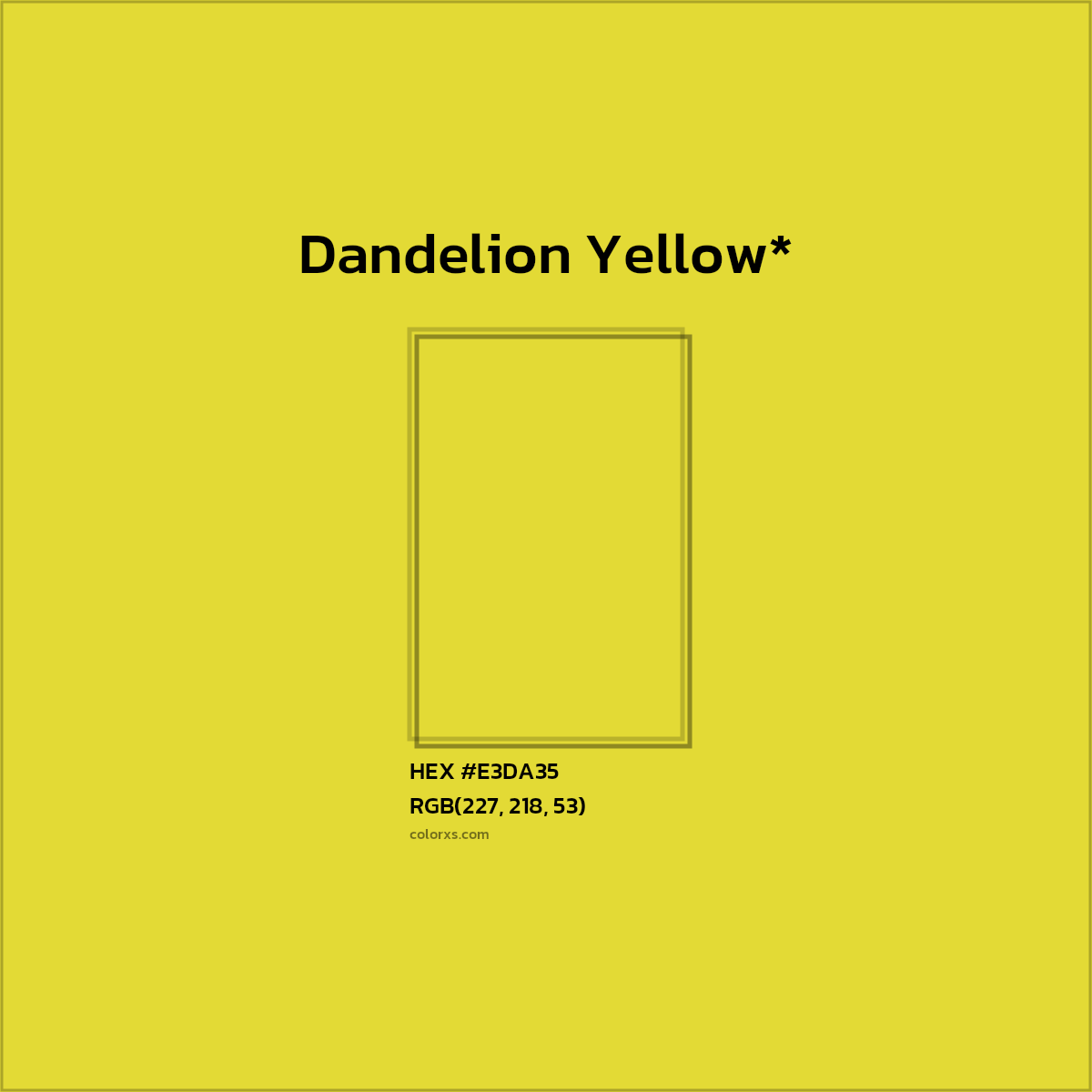 HEX #E3DA35 Color Name, Color Code, Palettes, Similar Paints, Images