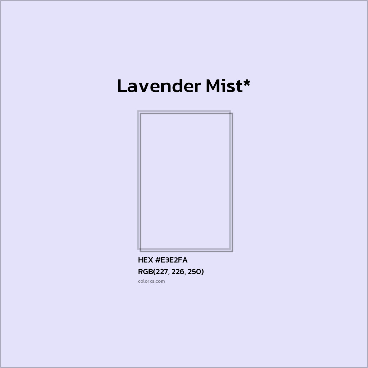 HEX #E3E2FA Color Name, Color Code, Palettes, Similar Paints, Images